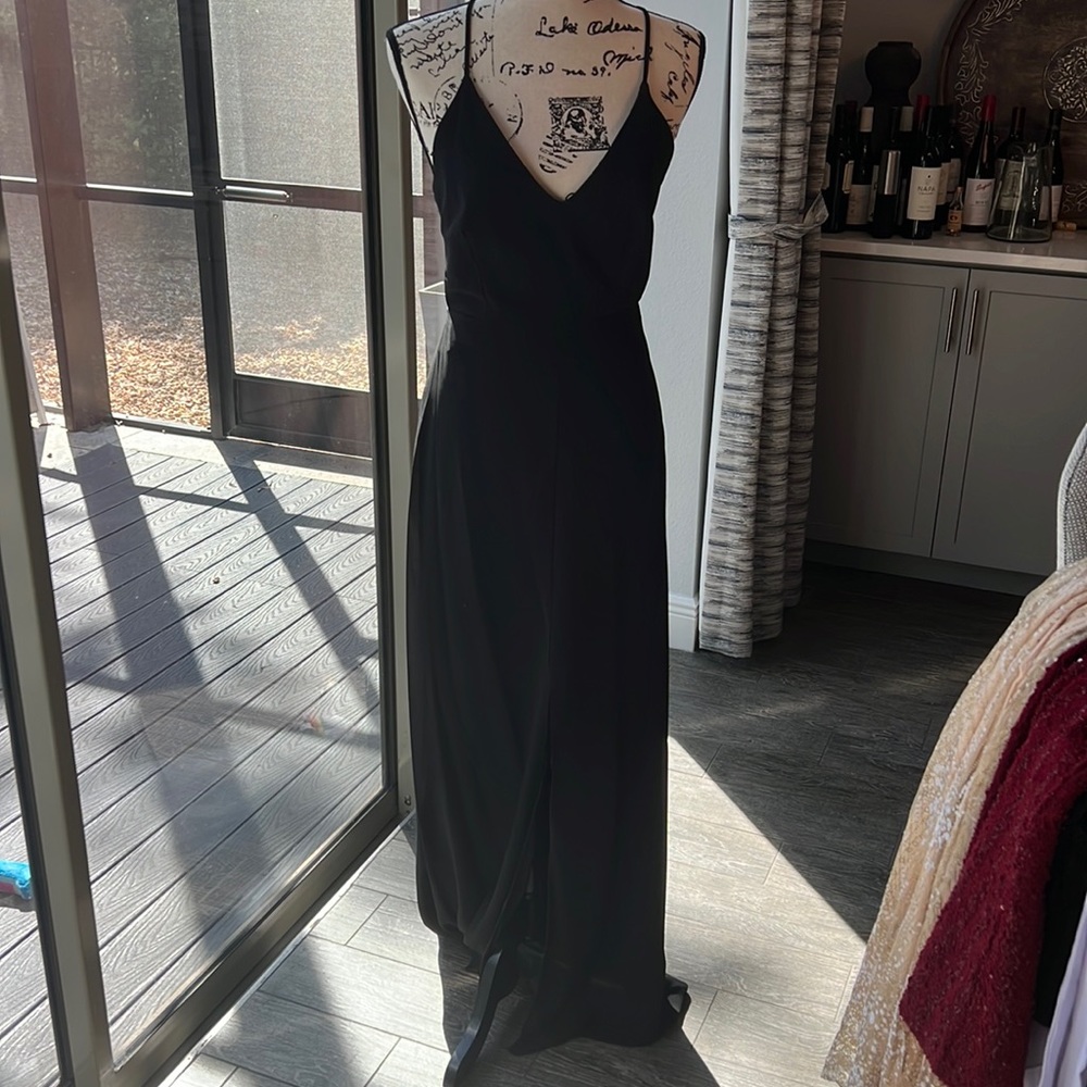 Black prom dress lace back. Like new. Worn once.